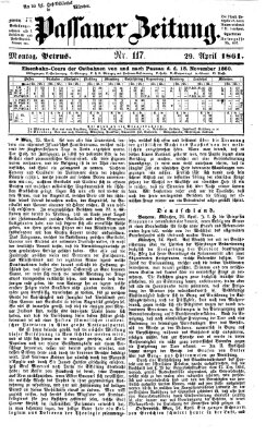 Passauer Zeitung Montag 29. April 1861