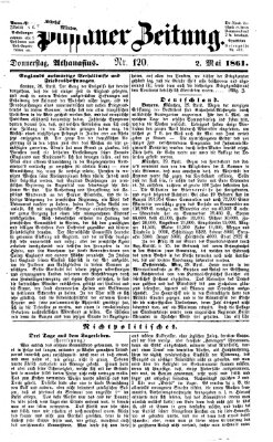 Passauer Zeitung Donnerstag 2. Mai 1861