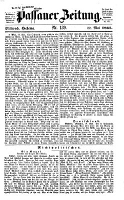 Passauer Zeitung Mittwoch 22. Mai 1861