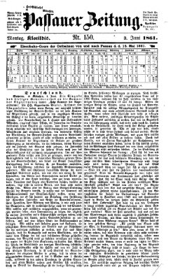 Passauer Zeitung Montag 3. Juni 1861