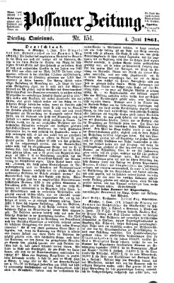 Passauer Zeitung Dienstag 4. Juni 1861