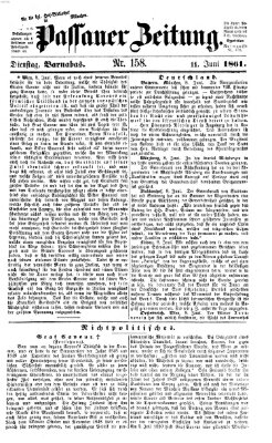 Passauer Zeitung Dienstag 11. Juni 1861