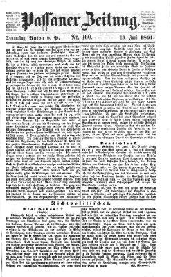 Passauer Zeitung Donnerstag 13. Juni 1861