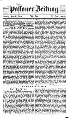 Passauer Zeitung Sonntag 30. Juni 1861