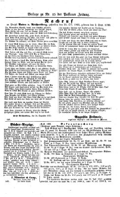 Passauer Zeitung Dienstag 15. Januar 1861