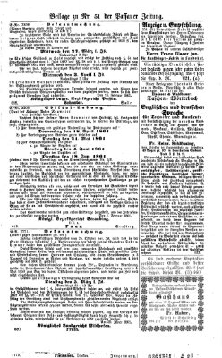 Passauer Zeitung Mittwoch 20. Februar 1861