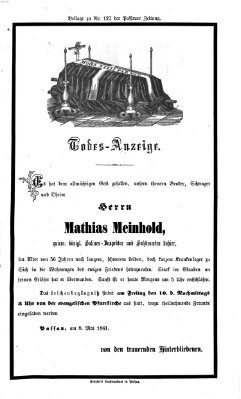 Passauer Zeitung Donnerstag 9. Mai 1861