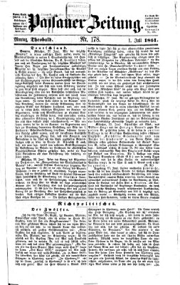 Passauer Zeitung Montag 1. Juli 1861