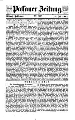 Passauer Zeitung Mittwoch 10. Juli 1861