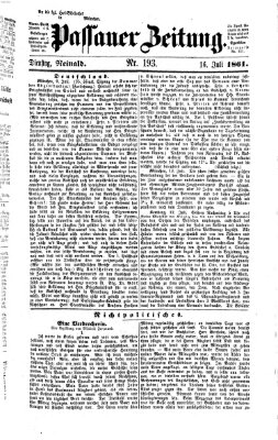 Passauer Zeitung Dienstag 16. Juli 1861