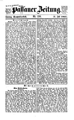 Passauer Zeitung Sonntag 21. Juli 1861