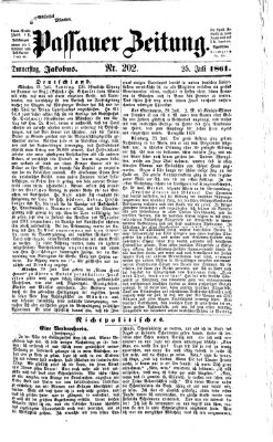 Passauer Zeitung Donnerstag 25. Juli 1861