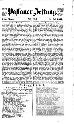 Passauer Zeitung Freitag 26. Juli 1861