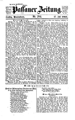 Passauer Zeitung Samstag 27. Juli 1861