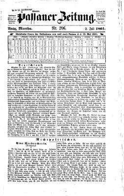 Passauer Zeitung Montag 29. Juli 1861