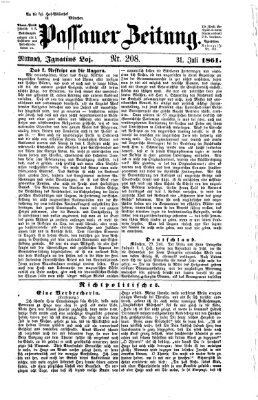 Passauer Zeitung Mittwoch 31. Juli 1861