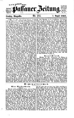 Passauer Zeitung Samstag 3. August 1861