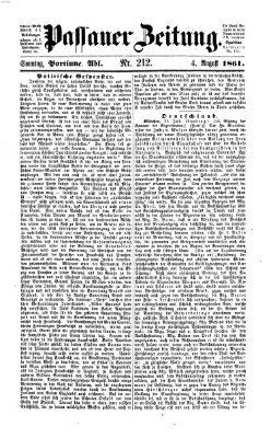 Passauer Zeitung Sonntag 4. August 1861