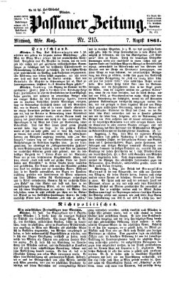 Passauer Zeitung Mittwoch 7. August 1861