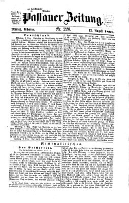 Passauer Zeitung Montag 12. August 1861