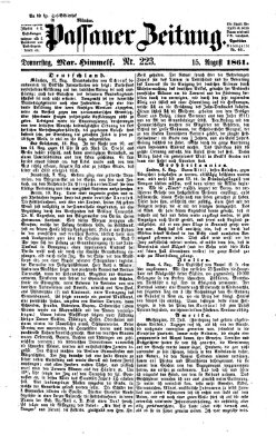 Passauer Zeitung Donnerstag 15. August 1861