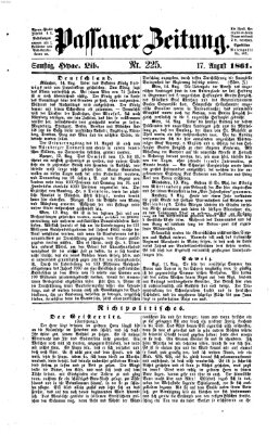 Passauer Zeitung Samstag 17. August 1861