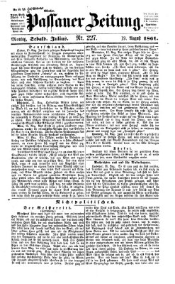 Passauer Zeitung Montag 19. August 1861