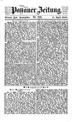 Passauer Zeitung Mittwoch 21. August 1861