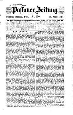 Passauer Zeitung Donnerstag 22. August 1861