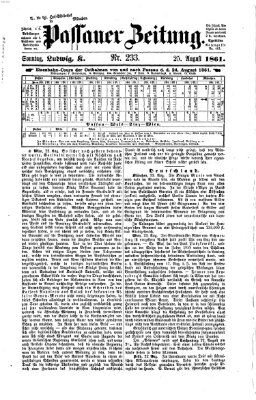 Passauer Zeitung Sonntag 25. August 1861