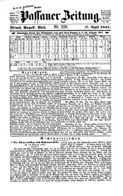 Passauer Zeitung Mittwoch 28. August 1861