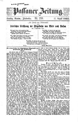 Passauer Zeitung Samstag 31. August 1861