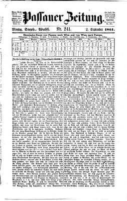 Passauer Zeitung Montag 2. September 1861