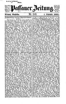 Passauer Zeitung Mittwoch 4. September 1861