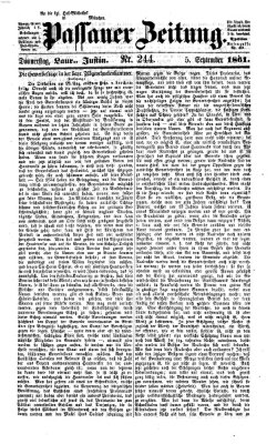 Passauer Zeitung Donnerstag 5. September 1861