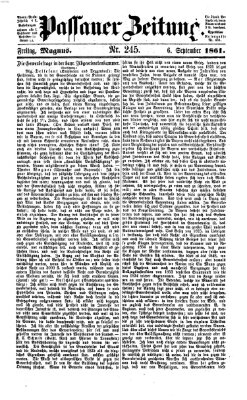 Passauer Zeitung Freitag 6. September 1861