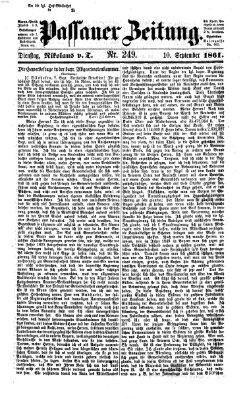 Passauer Zeitung Dienstag 10. September 1861