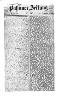 Passauer Zeitung Mittwoch 11. September 1861