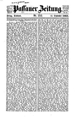 Passauer Zeitung Freitag 13. September 1861