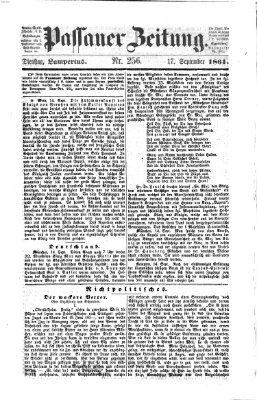 Passauer Zeitung Dienstag 17. September 1861