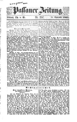 Passauer Zeitung Mittwoch 18. September 1861