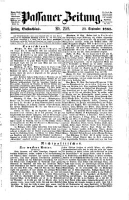 Passauer Zeitung Freitag 20. September 1861