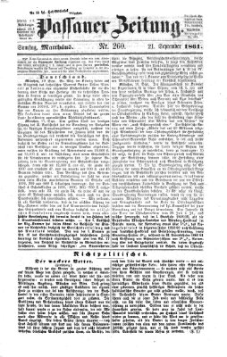 Passauer Zeitung Samstag 21. September 1861