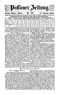 Passauer Zeitung Sonntag 22. September 1861