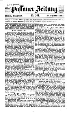 Passauer Zeitung Mittwoch 25. September 1861