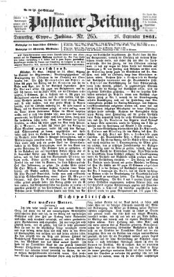 Passauer Zeitung Donnerstag 26. September 1861