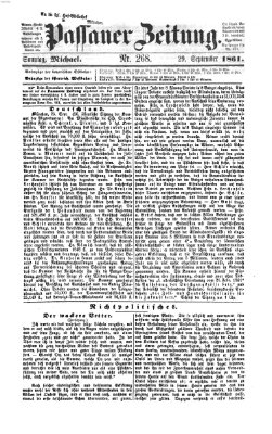 Passauer Zeitung Sonntag 29. September 1861