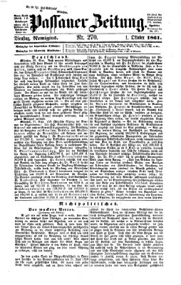 Passauer Zeitung Dienstag 1. Oktober 1861