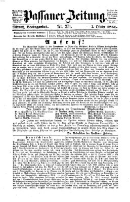 Passauer Zeitung Mittwoch 2. Oktober 1861