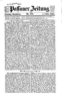 Passauer Zeitung Donnerstag 3. Oktober 1861